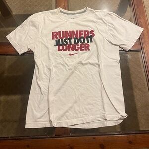 Nike White 'Runners Just Do It Longer' Men's Tee